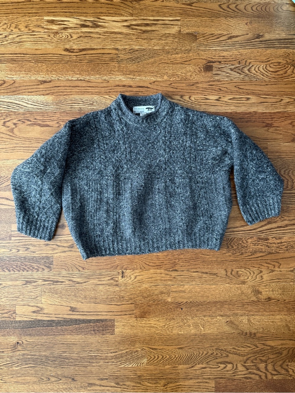Inis Meáin Gray Alpaca Wool Sweater Mockneck Medium